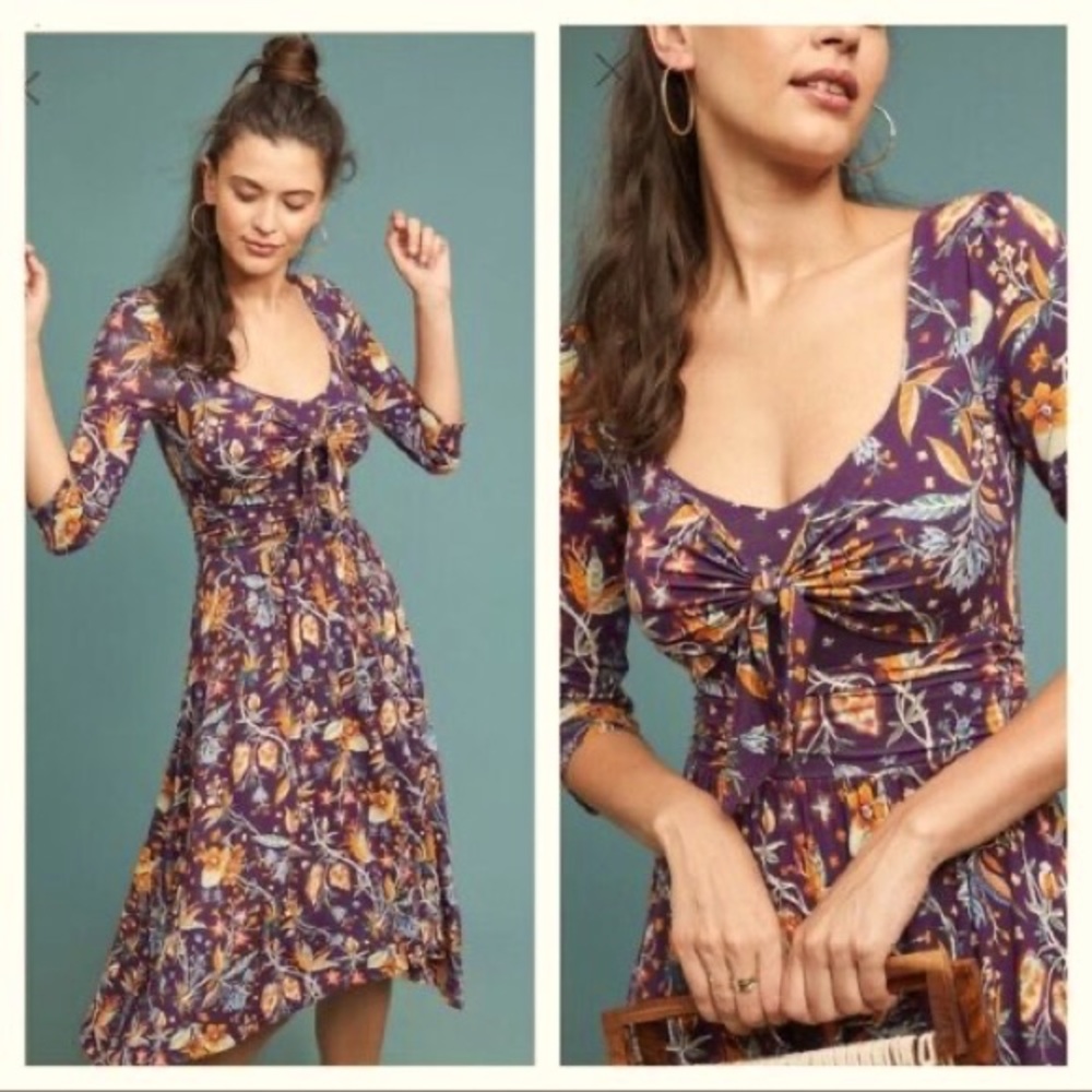 Anthropologie Maeve tie front knit dress, XL